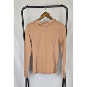 Fabletics Phoenix Run Hoodie Peach Back Pocket Small Women's Running Gym Workout